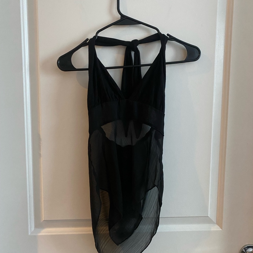 Silence + Noise Black Sheer Top